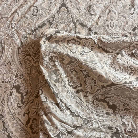 Pottery barn McKenna Paisley cal king organic cotton duvet cover white/ grey - Picture 7 of 12